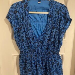 Old Navy Blue Floral Top